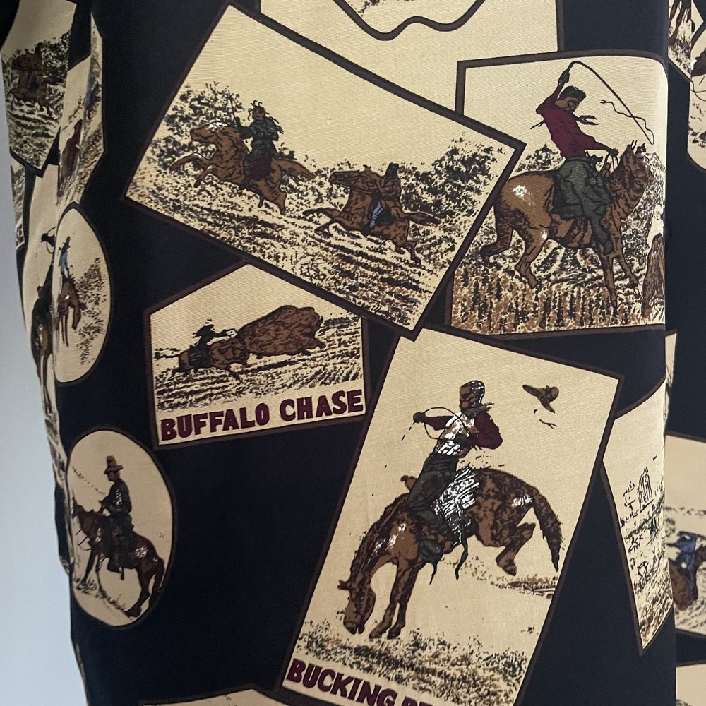 Vintage Kenneth Gordon 100% Silk Western Novelty Blouse - Picture 7 of 12